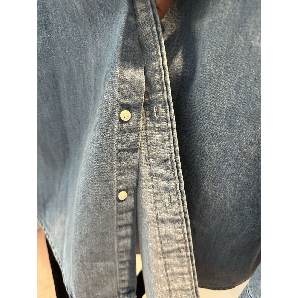 Polo by Ralph Lauren soft Denim 100% cotton mens LS button down shirt szXL logo - Picture 5 of 7